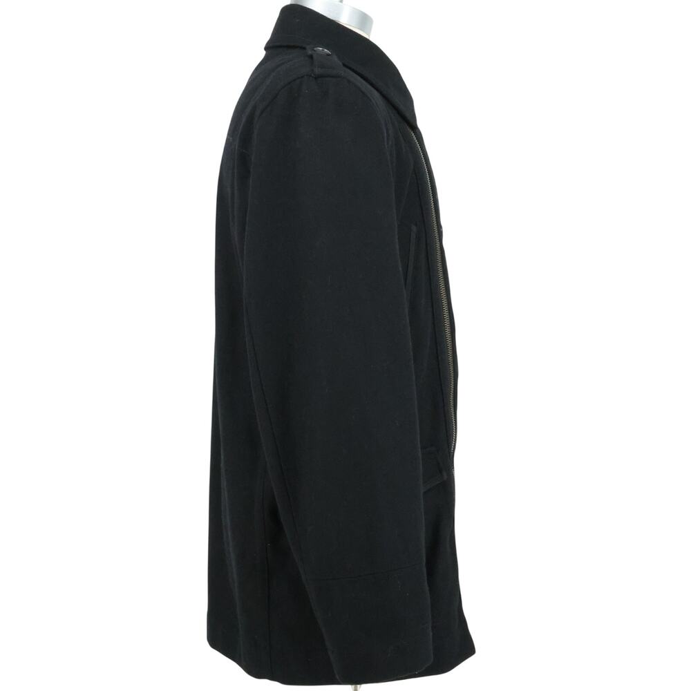Calvin Klein Jeans Coat Jacket Mens XL Black Wool Blend Double Breasted Full Zip - Picture 6 of 16